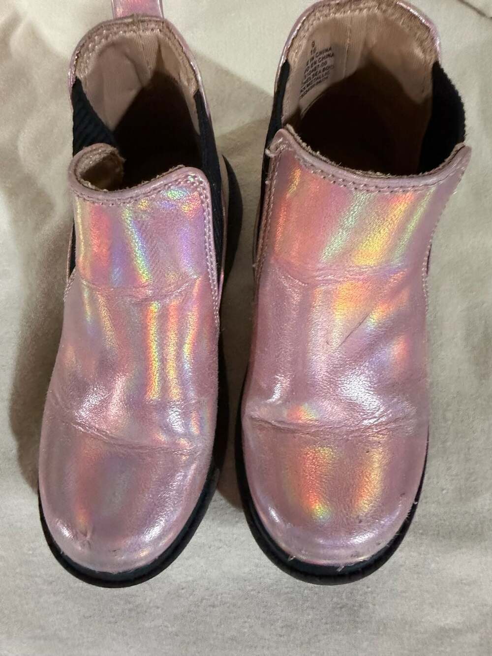 Old Navy Girls Pink Metallic Chelsea Boots